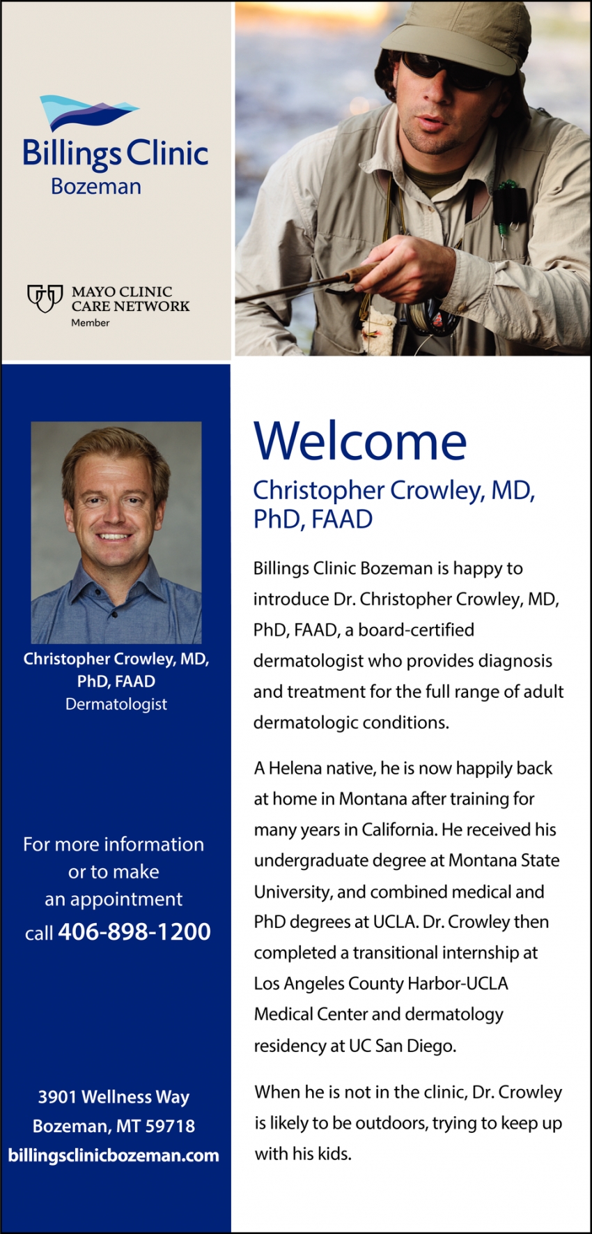Welcome Christopher Crowley, MD, PhD, FAAD