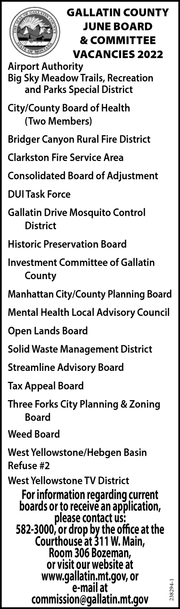 June Board & Committee Vacancies 2022