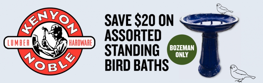 Save $20 On Assorted Standing Bird Baths
