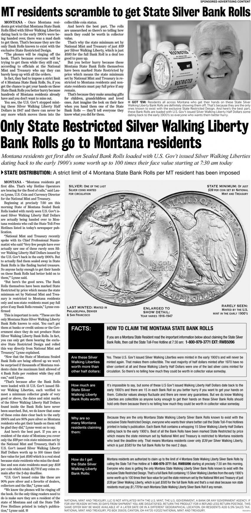 MT Residents Scramble To Get State Silver Bank Rolls