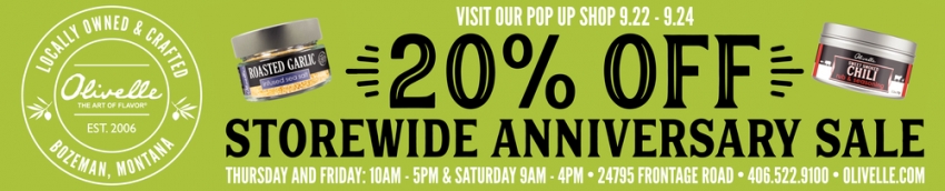 20% Off Storewide Anniversary Sale