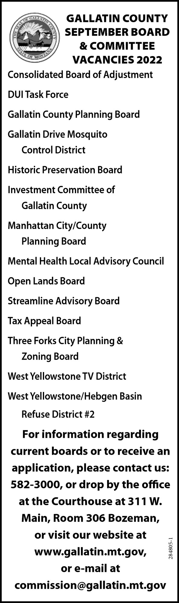Board & Committee Vacancies 2022