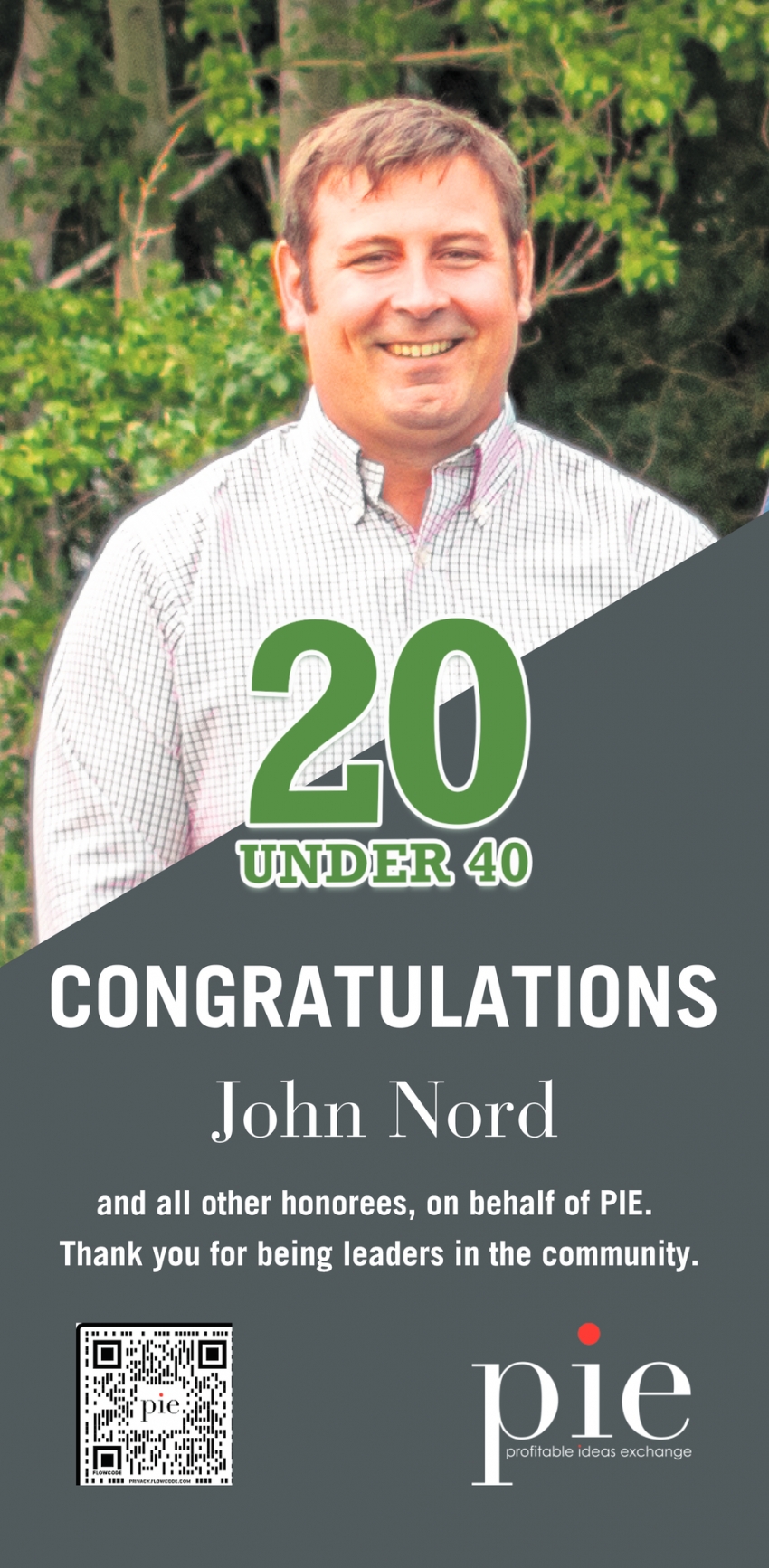 Congratulations John Nord