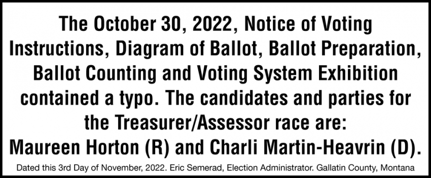 Notice of Voting Instructions