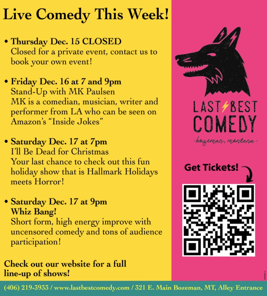 Live Comedy This Week! 