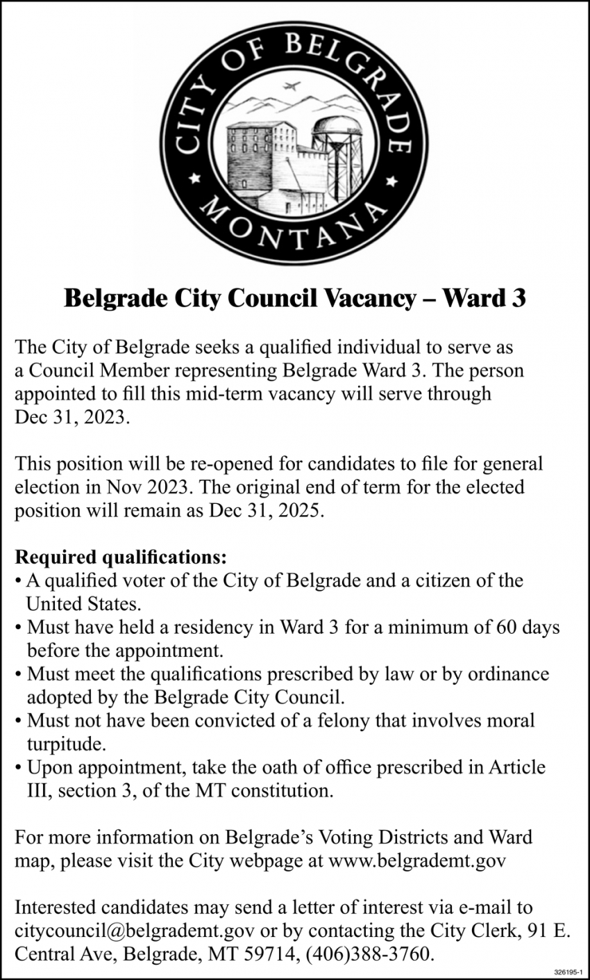 Belgrade City Council Vacancy