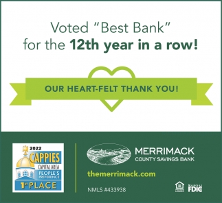 Our Heart Felt Thank You!, Merrimack County Savings Bank, Concord, NH