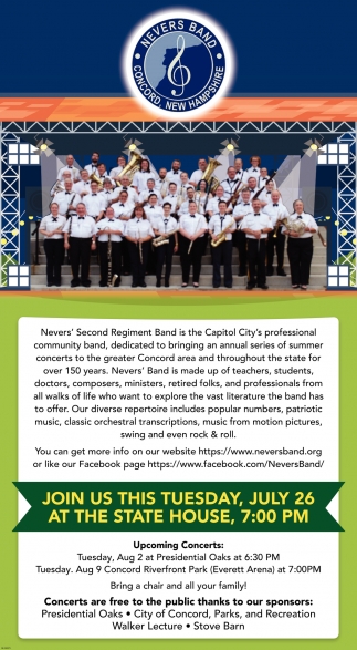 Join Us This Tuesday Nevers Band Join Us This Tuesday Nevers Band