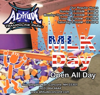 Open All Day Altitude Trampoline Park Concord NH