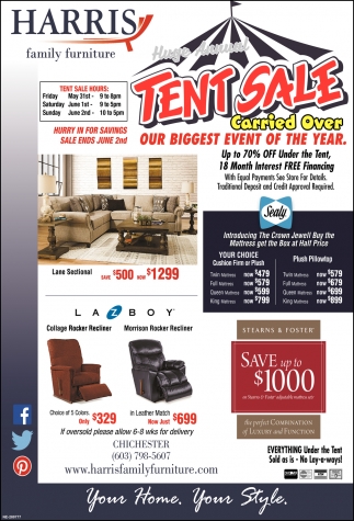 Tent Sale , Harris Family Furniture , Laconia, NH