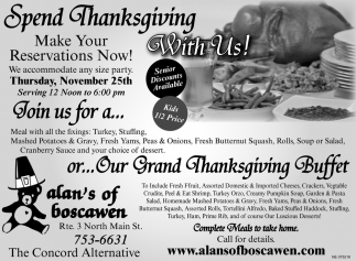 Spend Thanksgiving With Us!