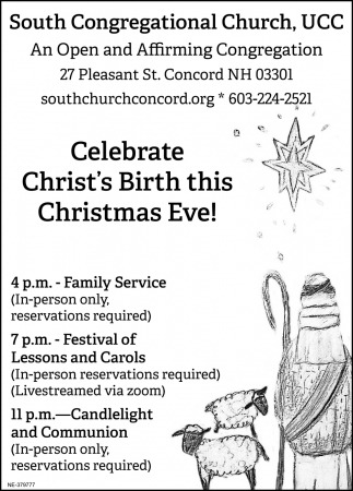 Come Celebrate Christ's Birth This Christmas Eve!