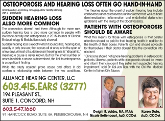 Osteoporosis And Hearing Loss Often Go Hand In Hand