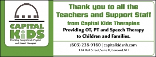 Thank You To All The Teachers And Support Staff