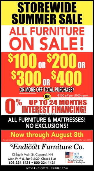 All Furniture On Sale!