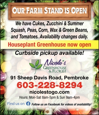 Our Farm Stand Is Open