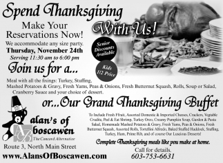 Spend Thanksgiving With Us!