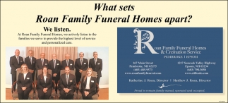 What Sets Roan Family Funeral Homes Apart?