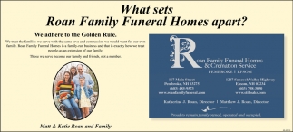 What Sets Roan Family Funeral Homes Apart?