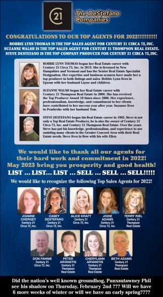 Congratulations To Out Top Agents For 2022
