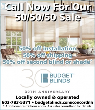 Call Now For Our 50/50/50 Sale