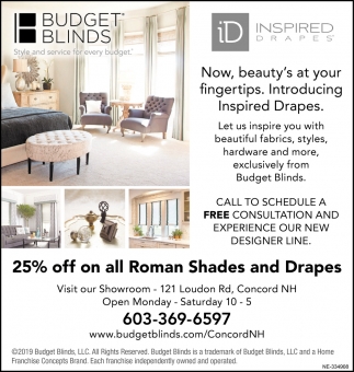 25% Off On All Roman Shades And Drapes
