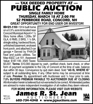 Tax Deeded Property At Public Auction