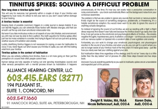 Tinnitus Spikes: Solving A Difficult Problem
