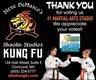 Thank You For Voting Us #1 Martial Arts Studio!
