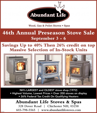 46th Annual Preseason Stove Sale