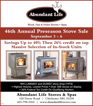 46th Annual Preseason Stove Sale