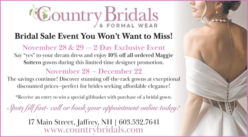 Country Bridals & Formal Wear