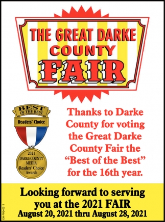 Thanks to Darke County For Voting The GReat Darke County Fair The