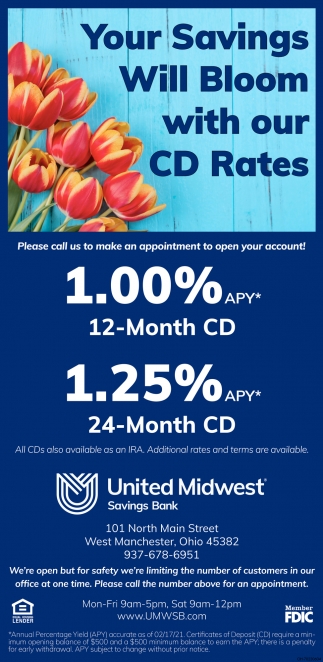 Your Savings Will Bloom With Our CD Rates