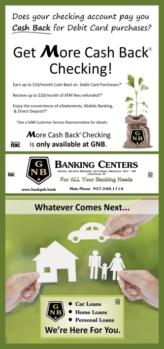 Get More Cash Back Checking!