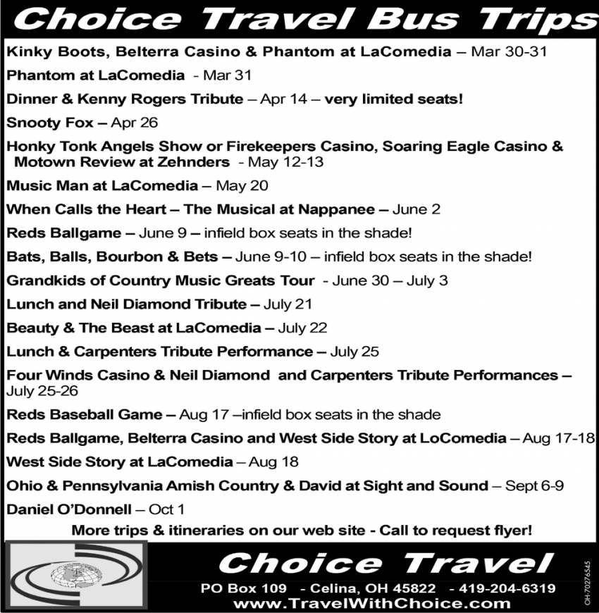 Choice Travel Bus Trips