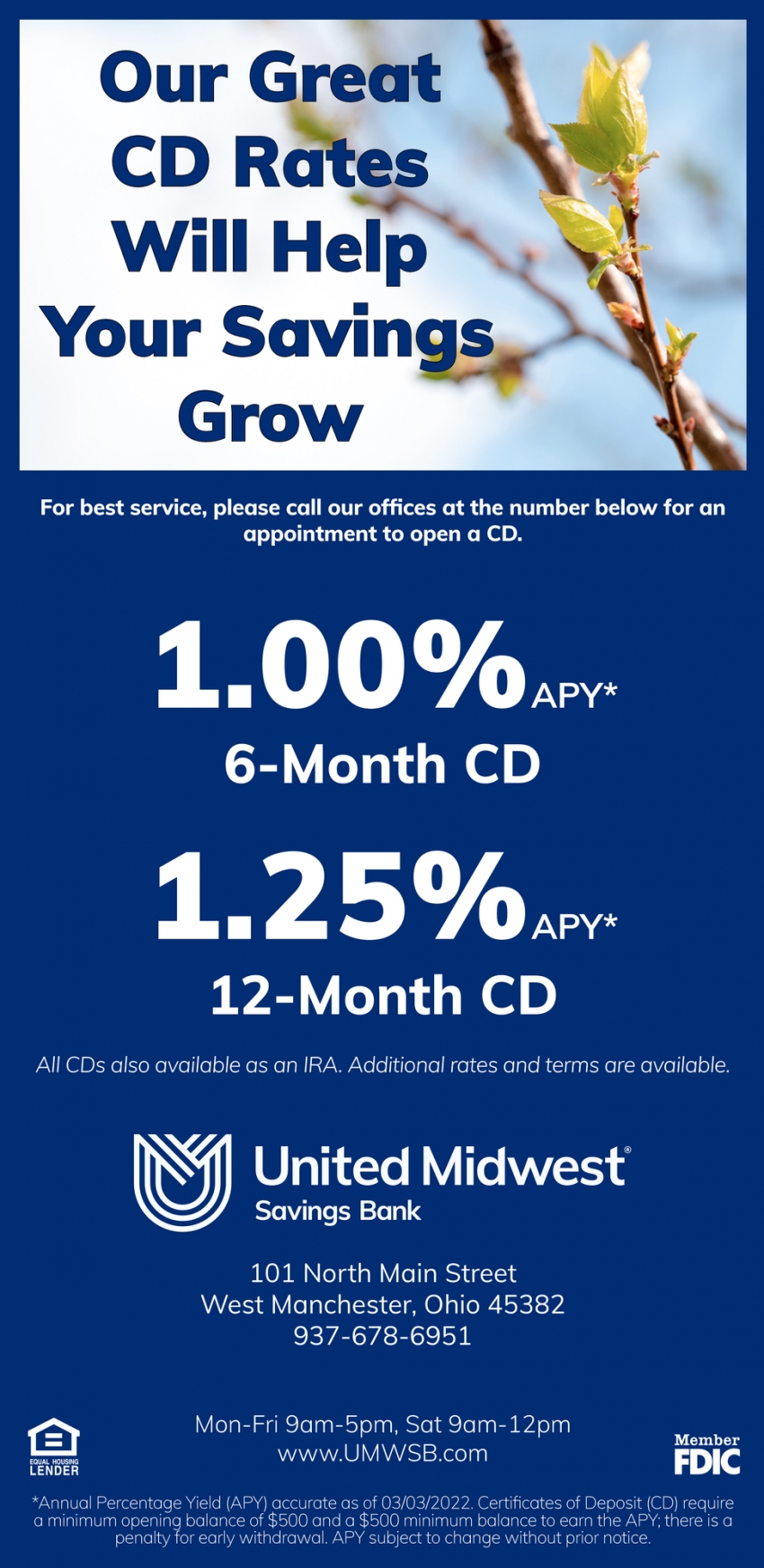 Our CD Rates Will Help Your Savings Grow
