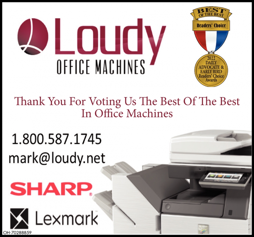 Thank You For Voting Us The Best Of The Best In Office Machines