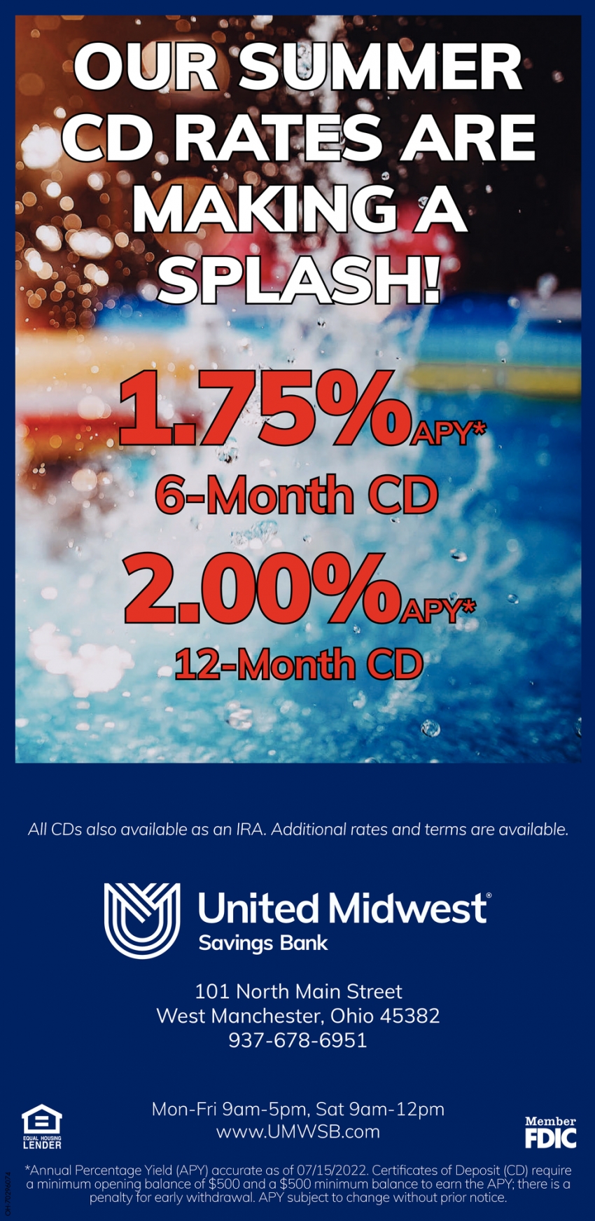 Our Summer CD Rates Are Making Splash