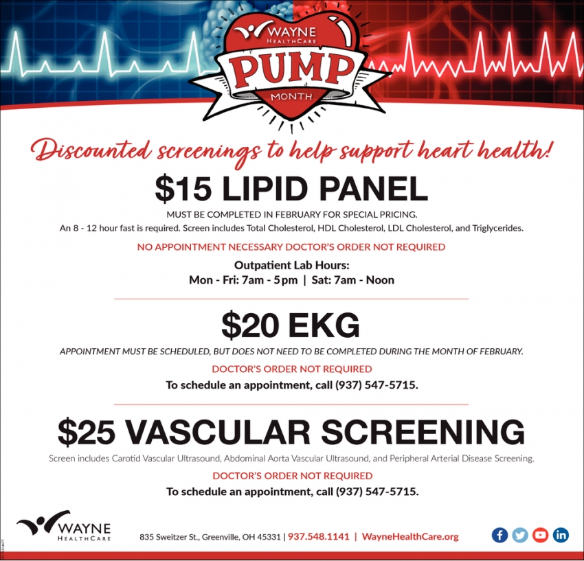 Discounted Screenings to Help Support Heart Health!
