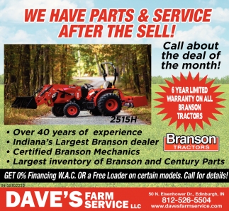 We Have Parts & Service After The Sell!