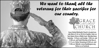 We Want to Thank all the Veterans for Their Sacrifice for Our Country