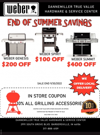 End Of Summer Savings!