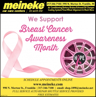 We Support Breast Cancer Awareness Month