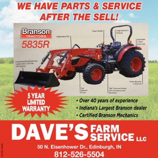 We Have Parts & Service After The Sell!