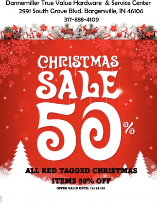 All Red Tagged Christmas Items 50% OFF