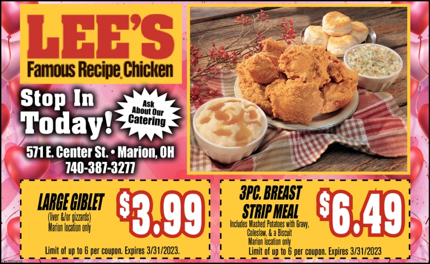 Stop In Today!, Lee's Famous Recipe Chicken
