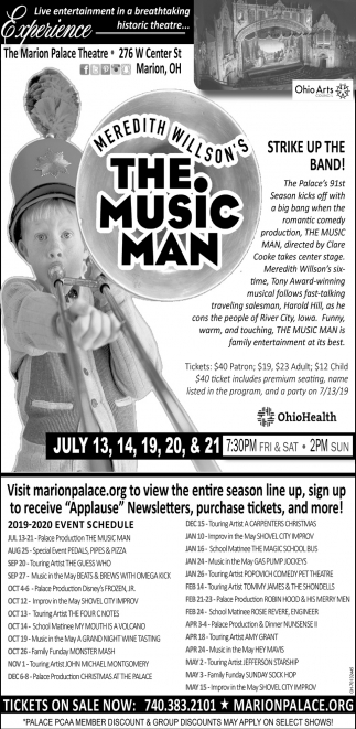 Meredith Willson's - The Music Man, Marion Palace Theatre, Marion, OH