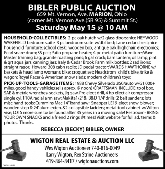 Bibler Public Auction