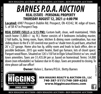 Barnes P.O.A. Auction